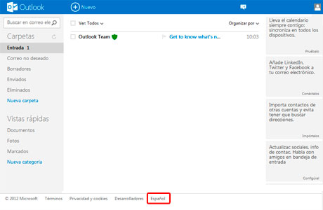 Nuevo Hotmail - Bandeja de entrada